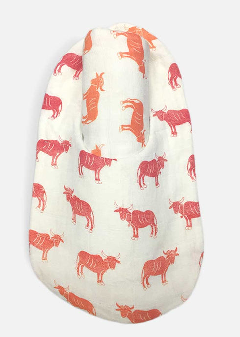 Newborn Bib Burp Cloth - Cow